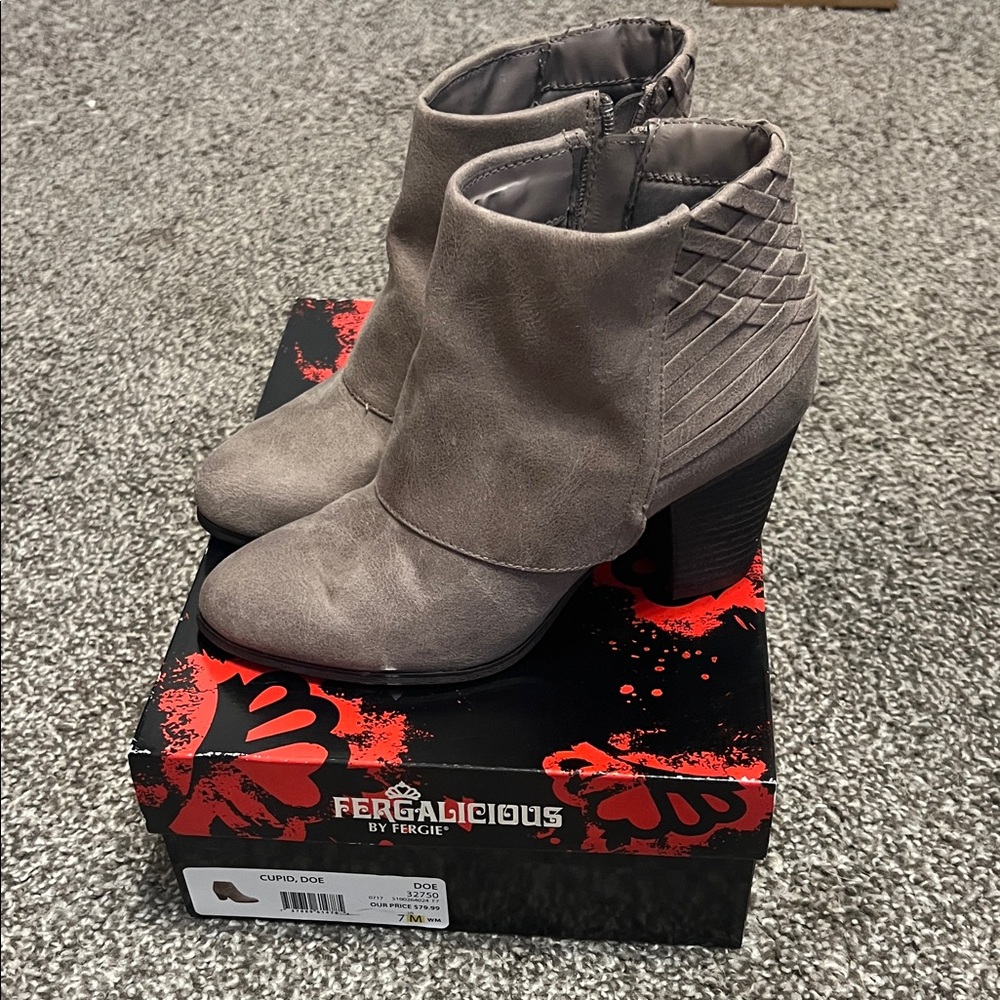 Fergalicious Women's Taupe Ankle Booties